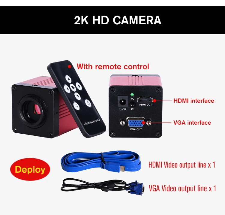 2k HD VGA камера HDMI стерео Тринокулярный цифровой увеличительный микроскоп 3,5 90x+ 1/3 адаптер+ светодиодный свет пайки ремонт телефона