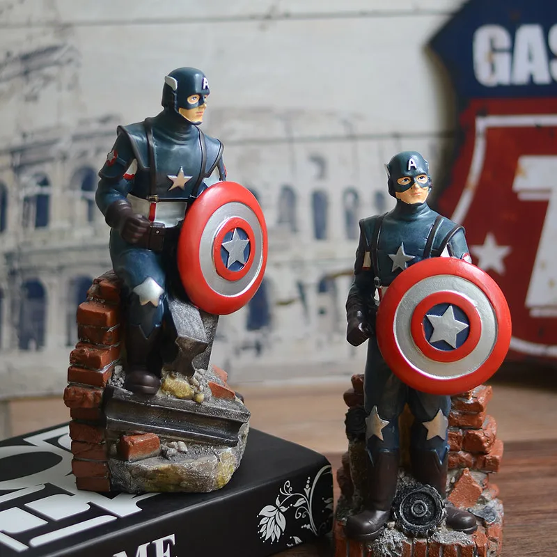 Marvel Капитан Америка Бэтмен смолы украшения детские подарки ремесла украшения фигурки игрушки домашний декор современные миниатюры