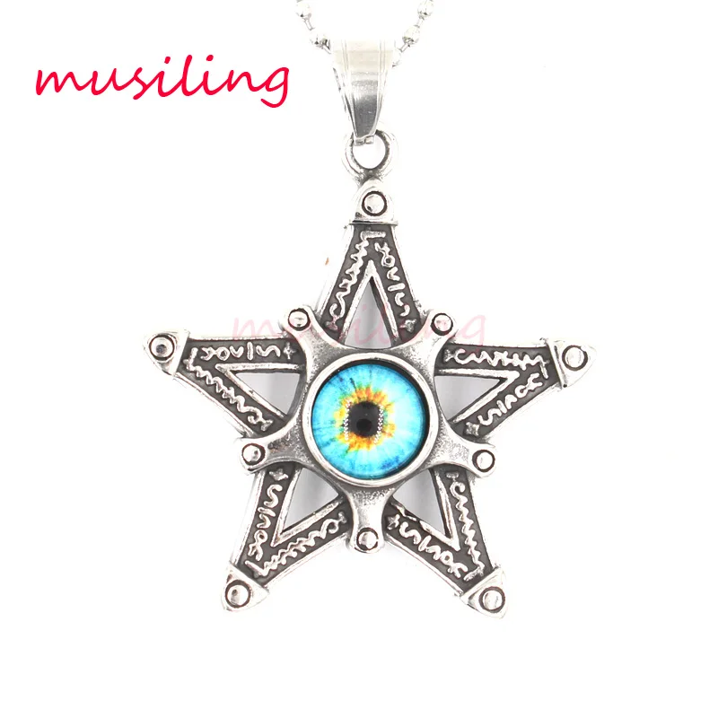 316L Stainless Steel Eye of the Demon Necklace Pendants Pendulum Star Accessories Reiki Charms Amulet Men Jewelry 1pcs | Украшения и