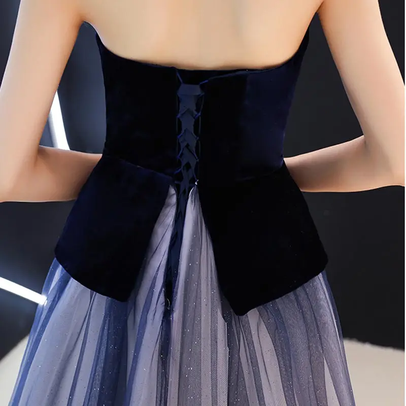FADISTEE Новое поступление vestido de festa длинное вечернее платье для невесты, выпускного вечера, платья без бретелек, постепенно Меняющие цвет, велюр