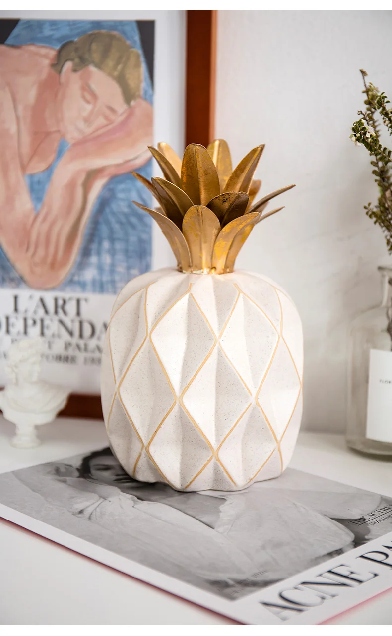 Nordic Творческий керамические моделирования ананас статуя home decor ремесел украшения комнаты объекты фарфор ананас фигурка