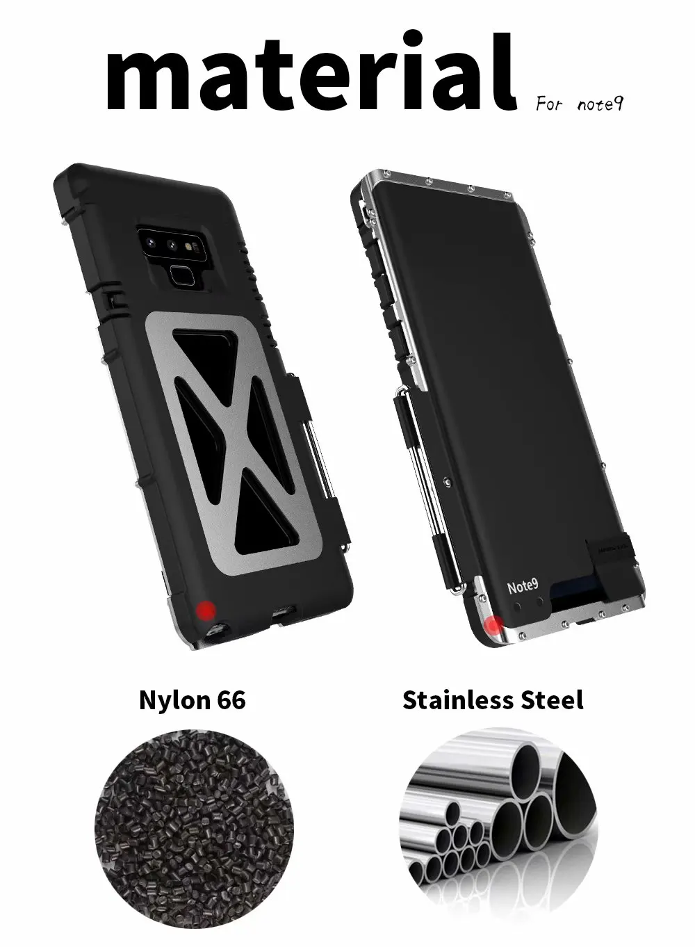 Чехол Armor King с подставкой для samsung Galaxy Note 8 9, откидная крышка, металлическая нержавеющая сталь 304+ пластиковый корпус, ударопрочный, для спорта
