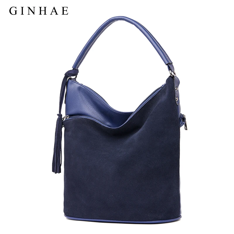 Double Layer Design Women Suede Leather Patchwork Bag Female Tassel Shoulder Casual Crossbody Bags For Luxury Bolsos | Багаж и сумки