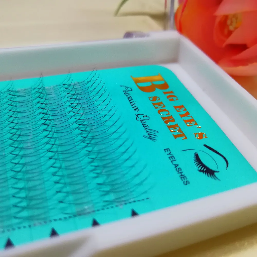 

Big eye's secret 2D C Curl 0.07 Premade Fans Grafting Volume Fake Mink Eyelashes 2D False Clusters 8-15mm Free shipping
