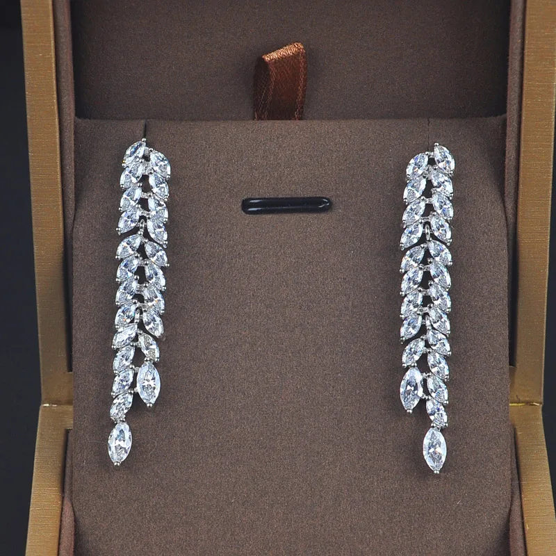 Be 8 2018 New Design Fashion Statement Jewelry Shiny Leaf Long Drop Dangle Earrings For Women Gift E366 | Украшения и аксессуары
