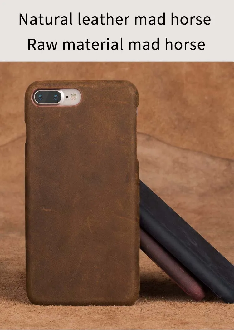 Модный кожаный чехол crazy horse для iPhone 7, 8, 6, 6 s plus, 5, 5s, se, x, ручная работа, на заказ, бизнес, crazy horse skin