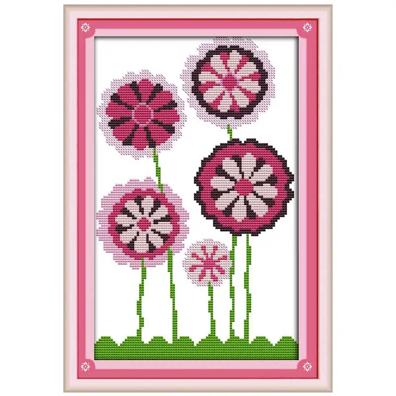 

Purple flowers patterns counted Cross Stitch 11CT 14CT Cross Stitch Set Wholesale DIY Cross-stitch Kit Embroidery Needlework