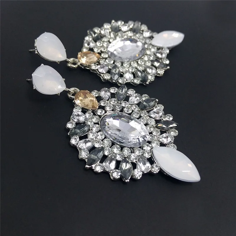 1 пара Кристалл Rhinestone Подвеска Длинные висячие серьги Для женщин Обувь для