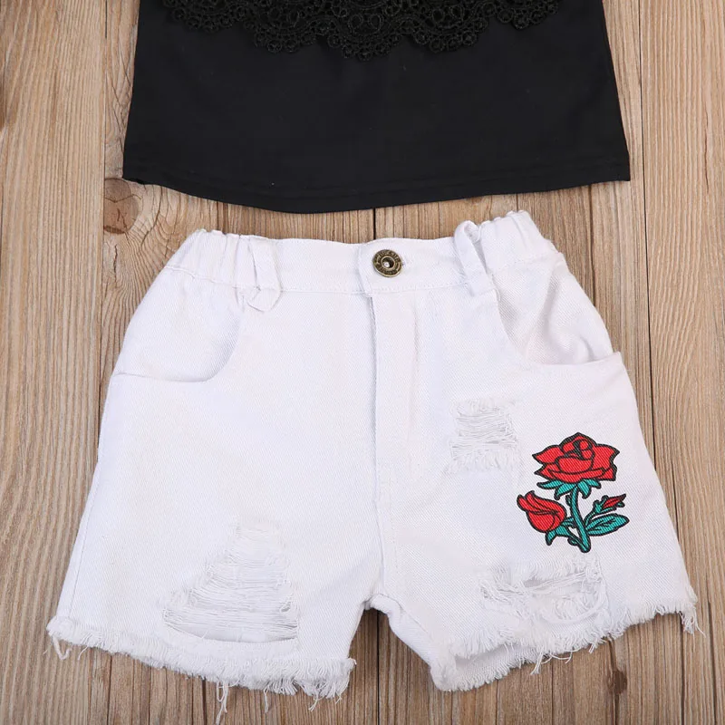 Модные От 1 до 7 лет комплекты одежды из 2 предметов для новорожденных девочек