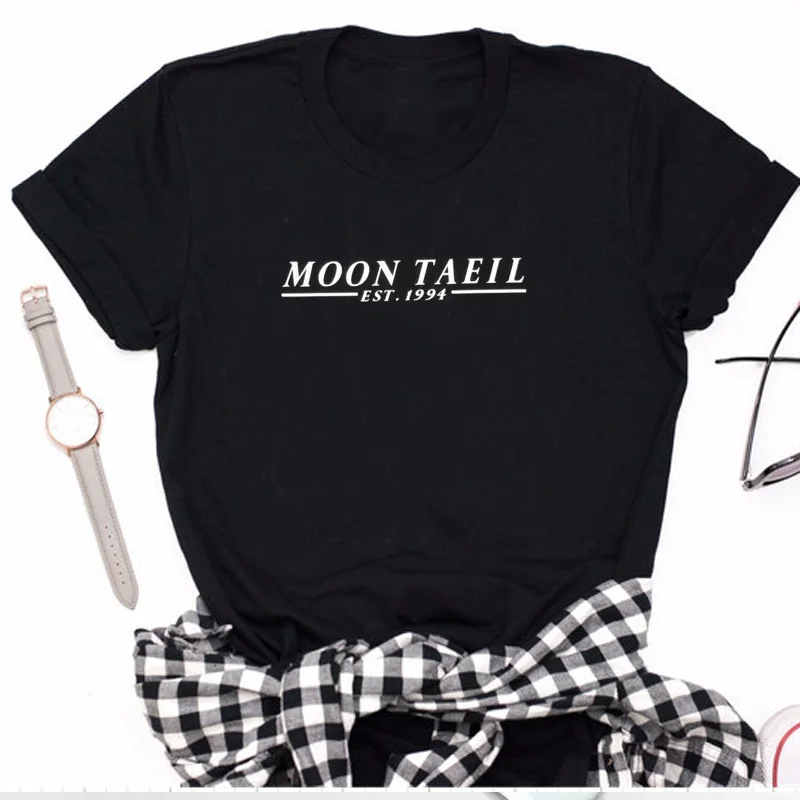 Женская футболка с коротким рукавом NCT Moon Taeil летняя хлопковая унисекс Tumblr топы