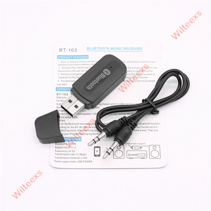 WILTEEXS 3 5 мм разъем USB беспроводной Bluetooth музыкальный аудио приемник Ключ адаптер