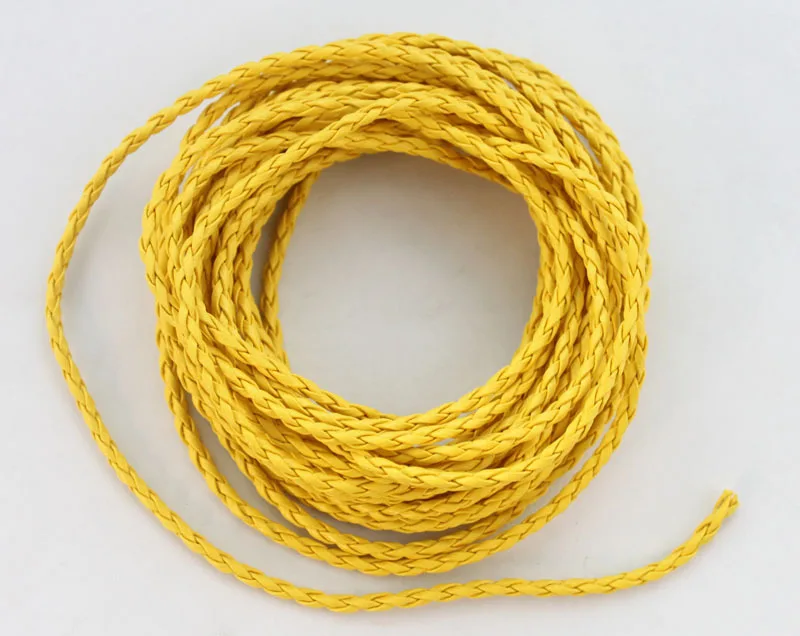 20 метров желтого шнура из искусственной кожи 3 мм #22956|leather cord meter|leather meterleather 3mm |