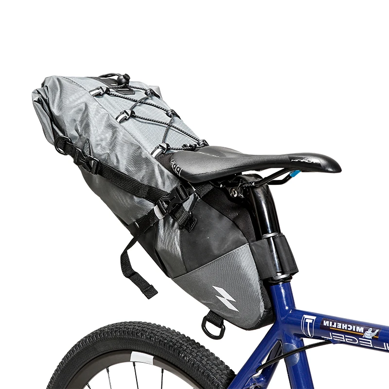 Roswheel Sahoo 10L Mountain Bike Cycling Bicycle Full Waterproof Seatpost Saddle Bag Rear Seat Pack Pannier Dry Gray | Спорт и