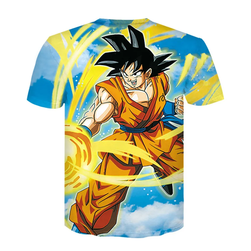 Летняя мужская футболка розничная продажа Забавные футболки с 3D принтом Dragon Ball