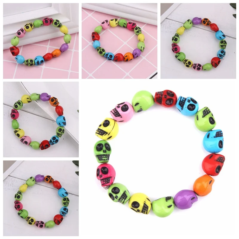 2018 новый череп голова браслет Мужчины jewelry чешские Эластичность Браслеты для