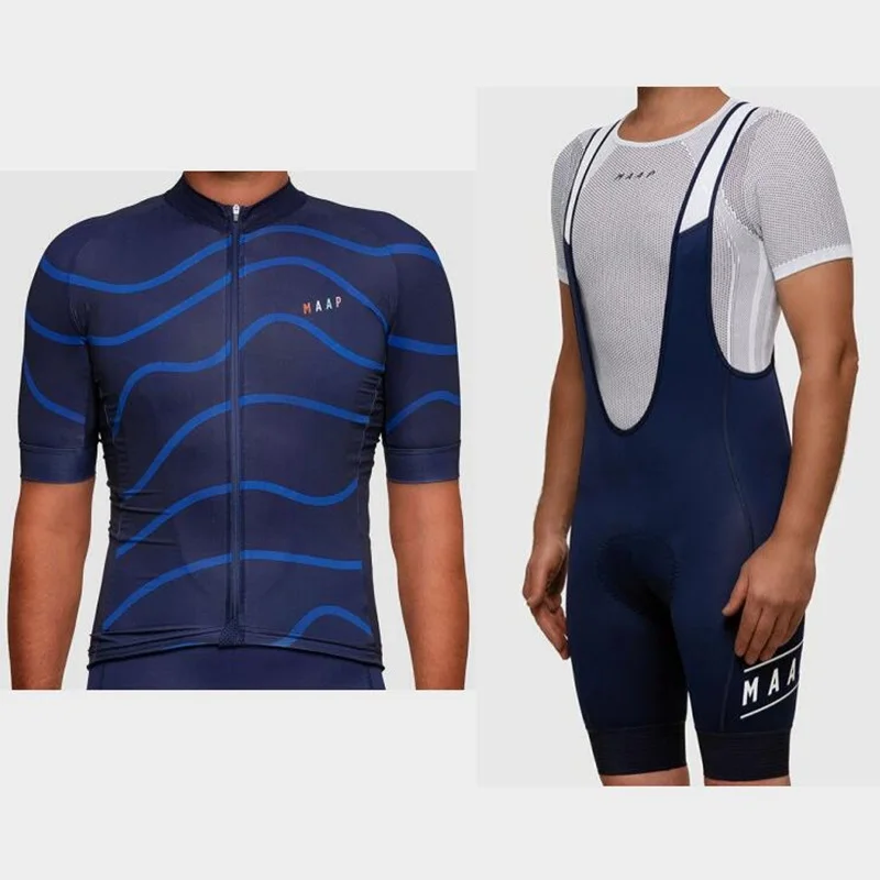 3 MTB велосипедная майка команда MAAP Лето короткий рукав Велоспорт Джерси наборы с гоночным велосипедом bib шорты Мужская велосипедная одежда костюм - Цвет: 3