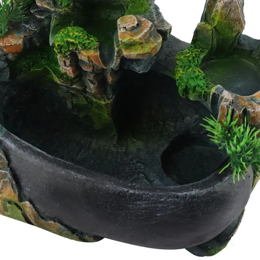 Home Decoration Accessories Garden Decoration Waterfall Desktop Fountain With Color Changing Led Lighting Zen Meditation