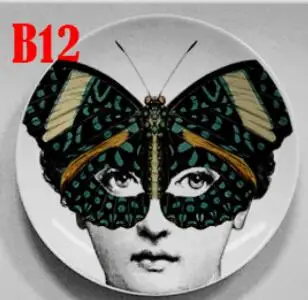 B12 Модный стиль, Милан, Лина, тарелки с черепом, декоративные настенные подвесные тарелки для дома, отеля, холла, ресторана, Декор - Цвет: B12