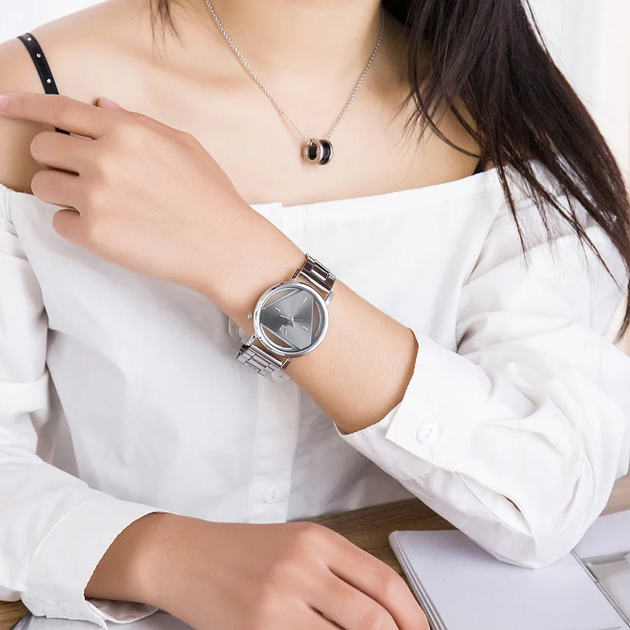Женские часы relojes de mujer, наручные часы, повседневные кварцевые часы из нержавеющей стали, новые часы с ремешком, аналоговые наручные часы