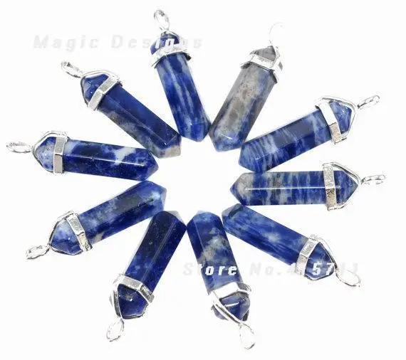 

C150631123 Soothing 20 Pieces Lapis lazuli Healing Crystal Point Pendant