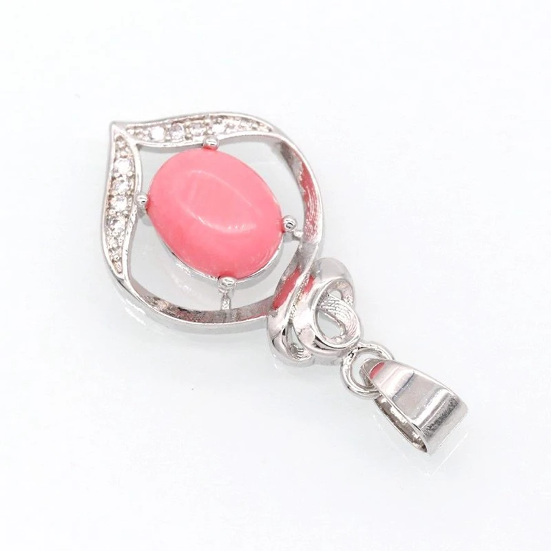 GZJY Charming Gold Color Natural Zircon Pink Coral Pendant Necklaces For Women Fashion Jewelry Birthday Best Friends Gifts H08-2 | Украшения