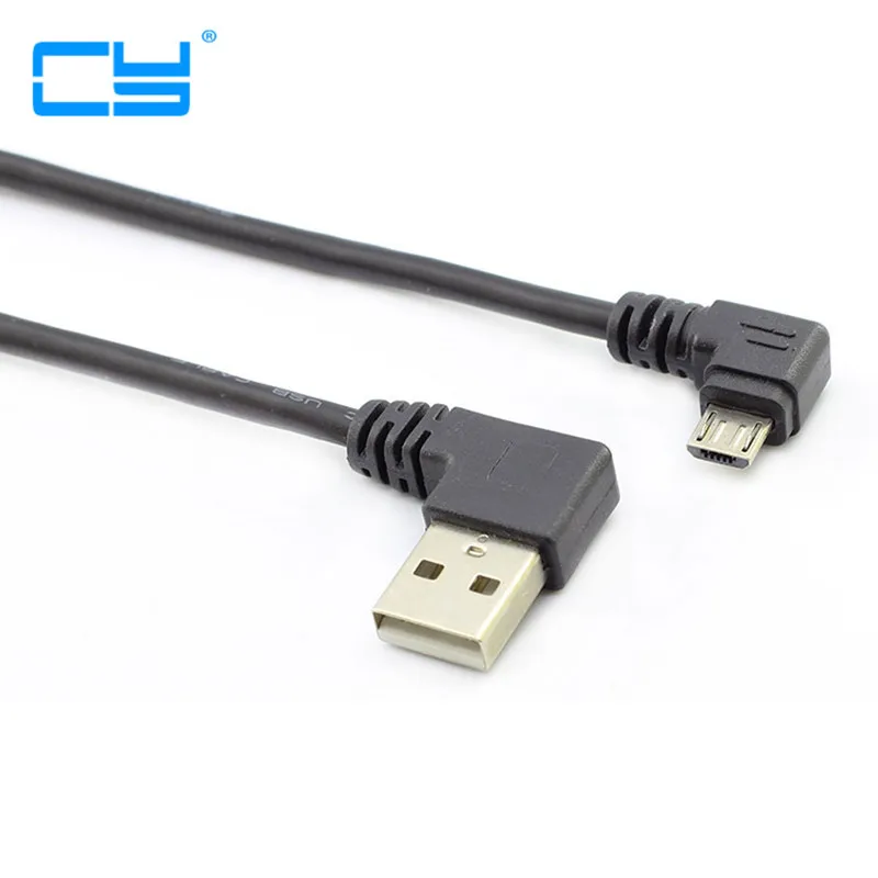 

0.2m short Gold plated Right Angle Micro USB to Left Angled USB Tpye A Male 90 Degree Cable Data Charge Cord for mobile phone