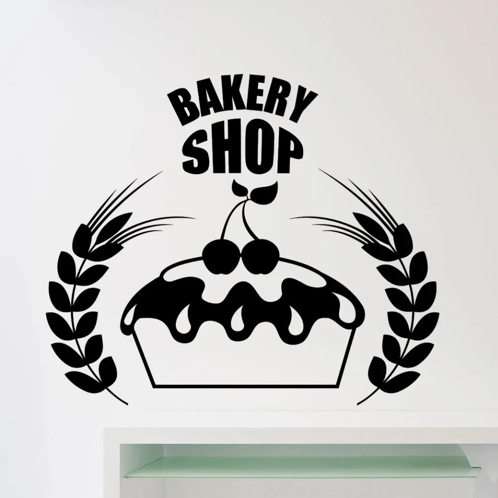 Торты хлебобулочные магазин Наклейка на стену с логотипом Bakeshop кухня кафе стены