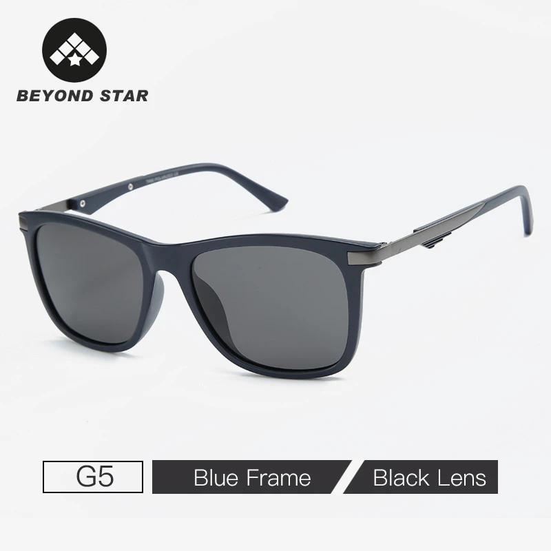 BEYONDSTAR новые TR90 мужские солнцезащитные очки поляризационные брендовые дизайнерские ультра-легкая оправа квадратные модные очки темно-синие для женщин TR9149 - Цвет линз: G5 Black Ash