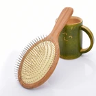 Массажная расческа SY17D5 из натурального дерева с подушкой безопасности, уход за волосами, Массажная щетка для спа-салона красоты, Антистатическая деревянная расческа