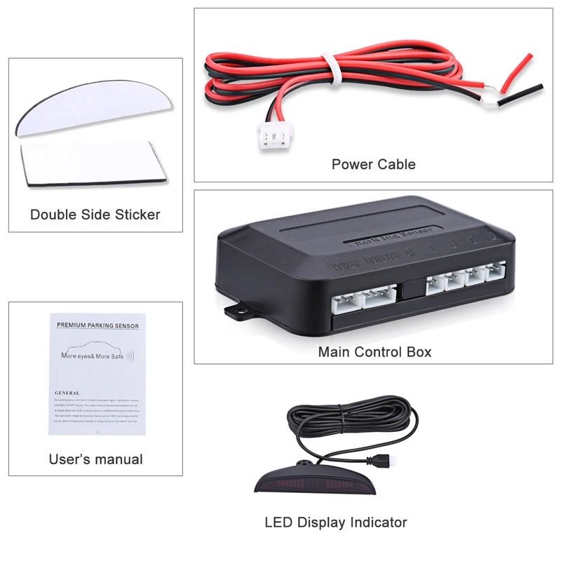 YASOKRO Автомобильный парктроник светодиодный датчик парковки контроллер подсветки дисплей обратный резервный радар монитор детектор система хост 12 В-24 В