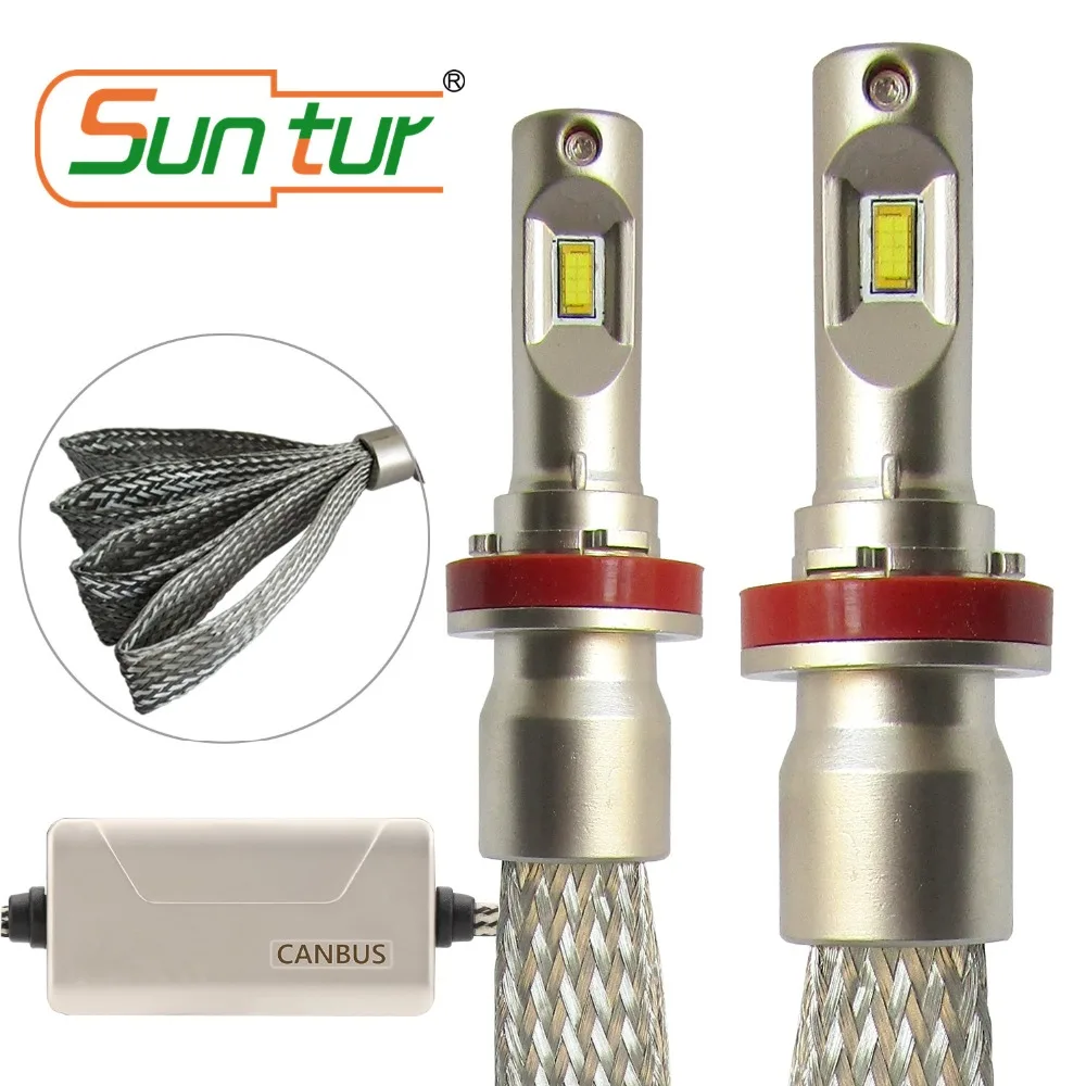 Suntur H11 H8 H9 H16 CanBus безвентиляторный светодиодный комплект фар Противотуманные фары
