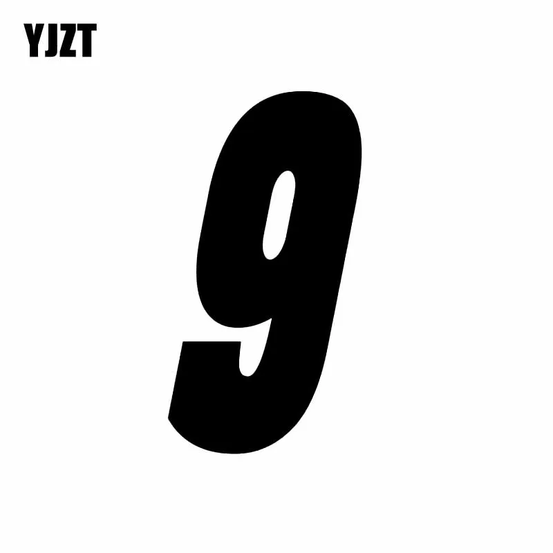 

YJZT 7.7CM*14.5CM Interesting Race Number 9 Vinyl Car-styling Car Sticker Graphical Decal Black/Silver C11-0868