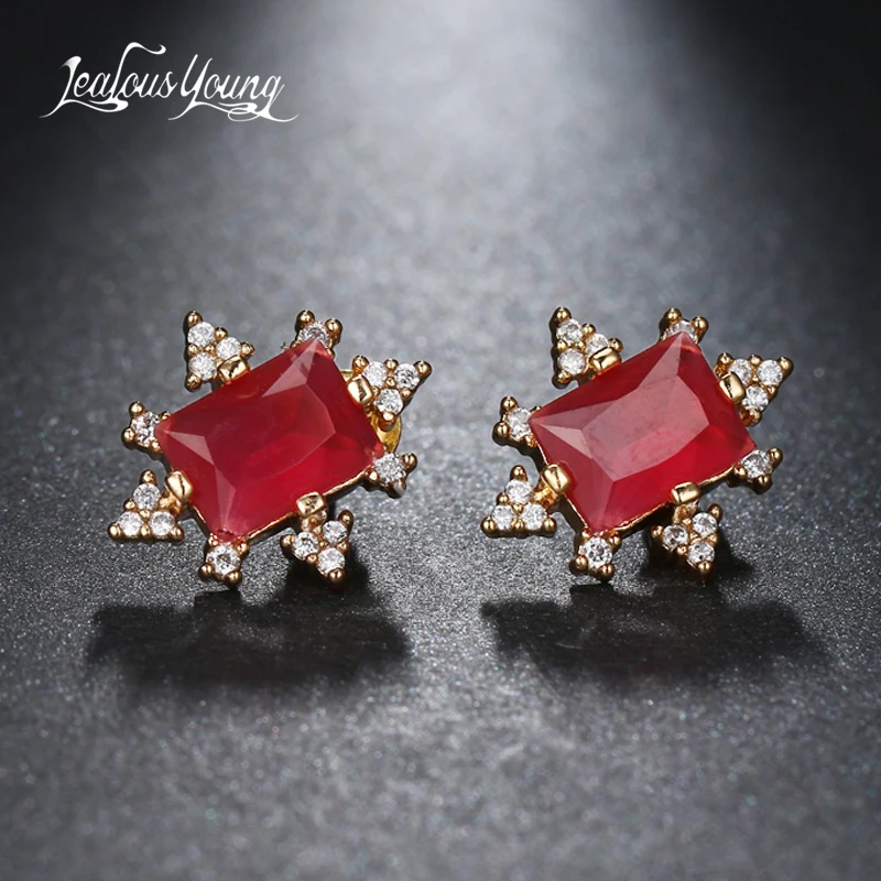 Изысканные квадратные серьги-гвоздики AAA с фианитом для женщин недорогие