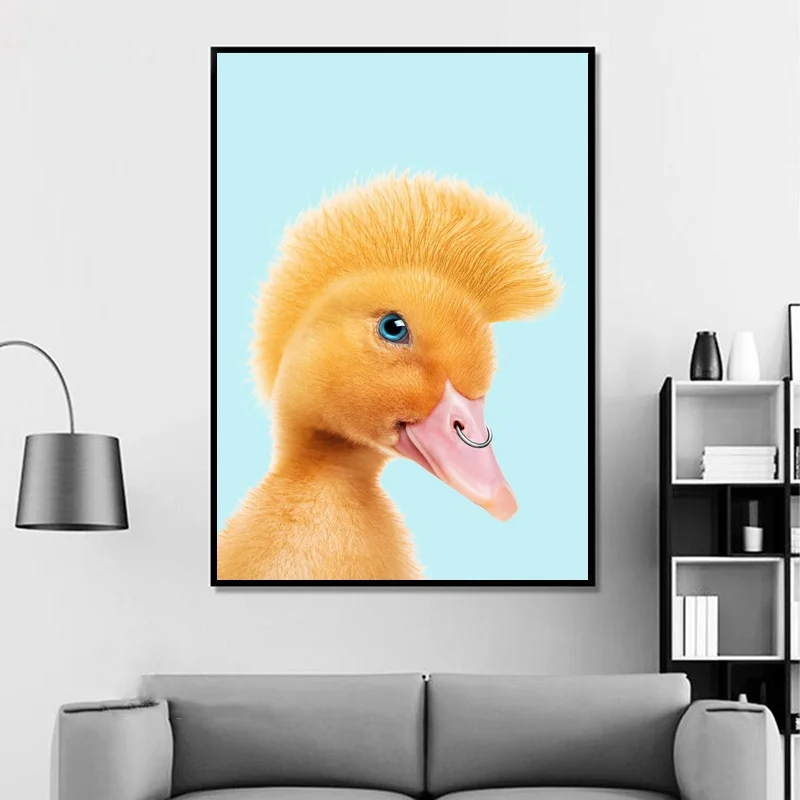 Rebel Duckling простой стильный оригинальный дизайн постер с животными для девочек