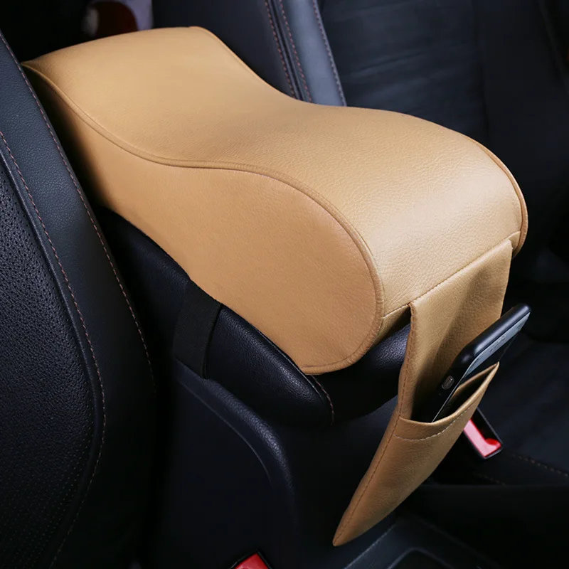 New Universal Leather Car Armrest Pad Vehicle Auto Armrests Covers Center Console Arm Rest Seat Box Pads Protective 4 color | Автомобили и