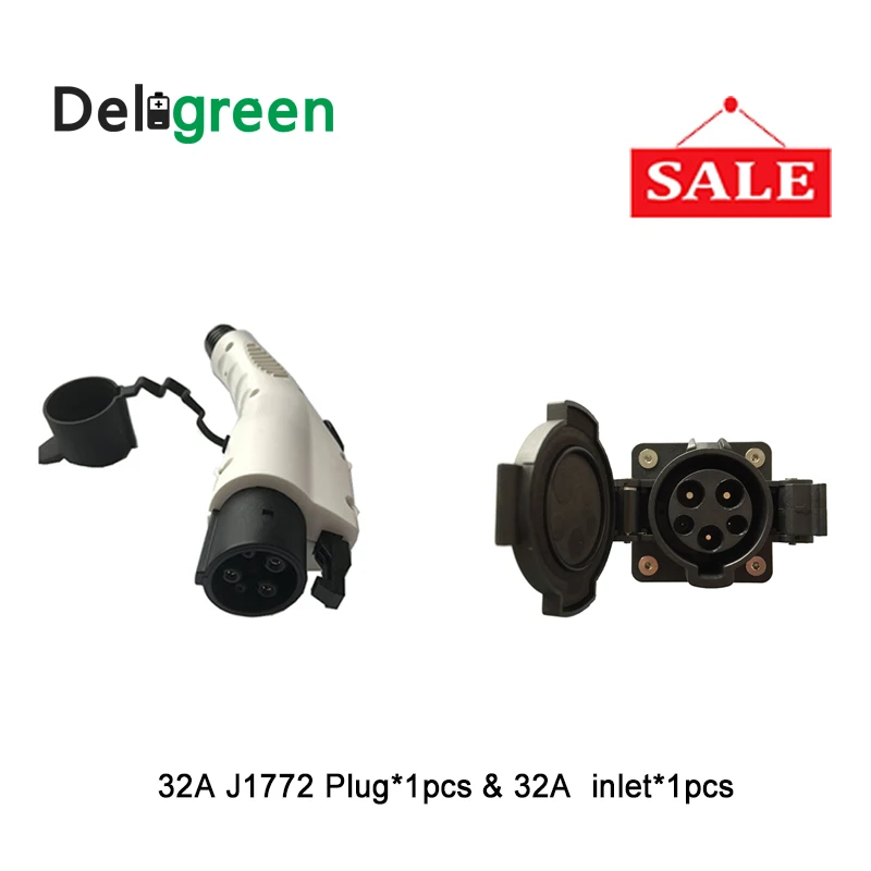 Duosida 16A 32A SAE J1772 Type 1 Level 2 AC plug and socket without Cable for EV/Electric car charging or station | Электроника