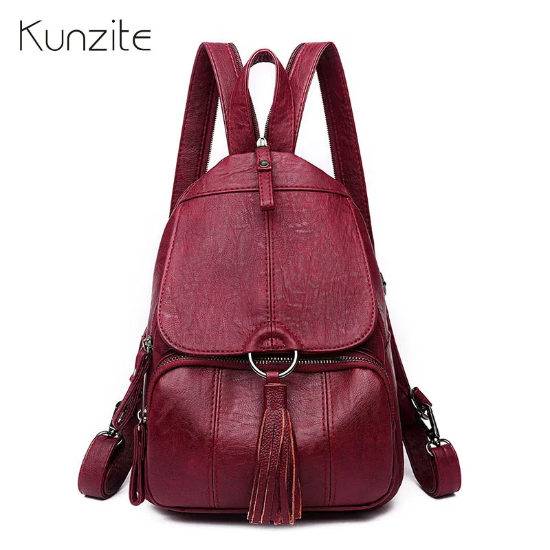 Модные женские рюкзаки с кисточками для девочек подростков школьные сумки