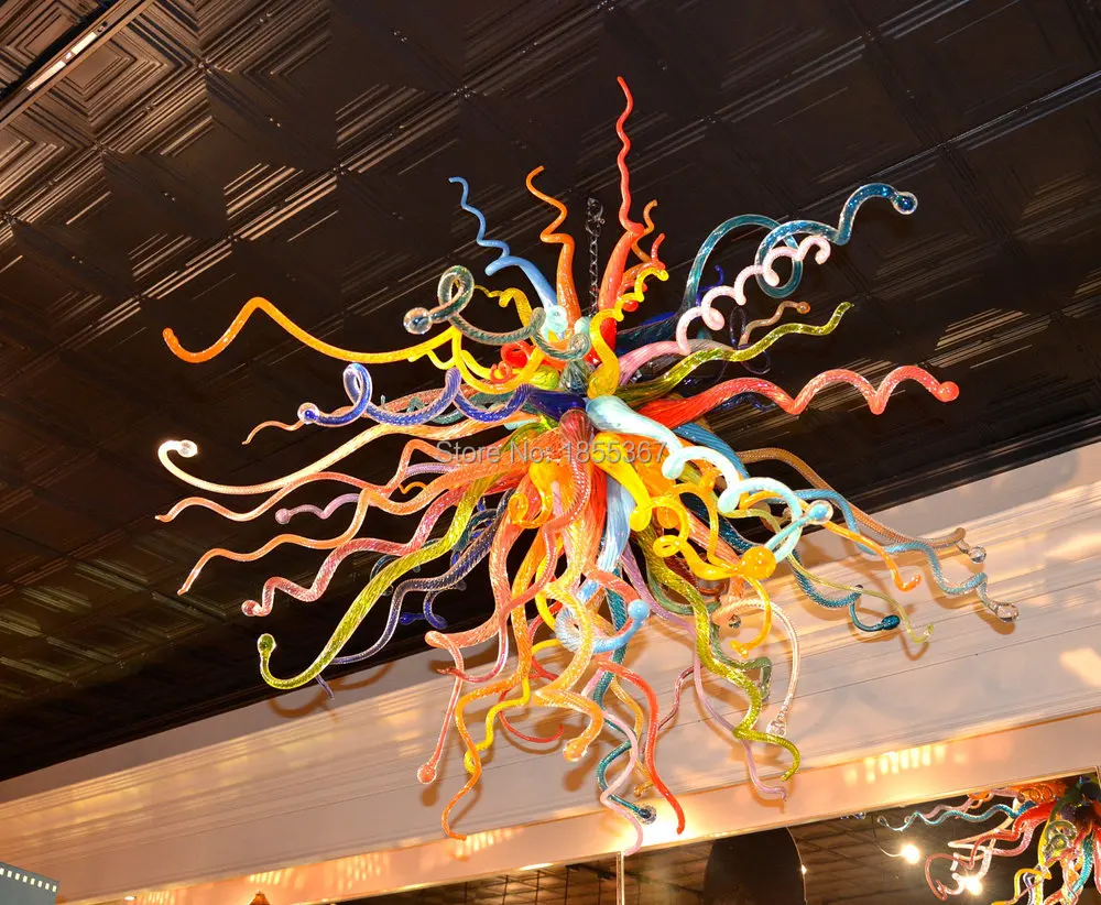

Free Shipping Stylish Skillful Hand Blown Glass Chandelier Colorful