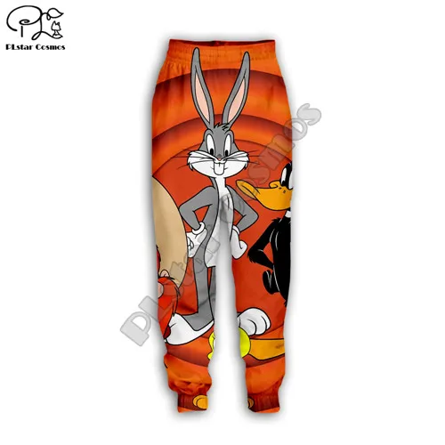 Мужские толстовки Looney tumes Bugs Bunny с 3d принтом; толстовка с капюшоном в стиле аниме на молнии; Повседневный пуловер унисекс; осенний спортивный костюм - Цвет: Pants