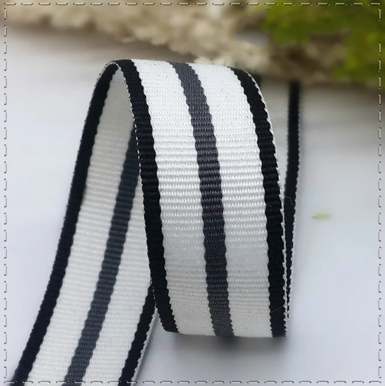 Hot sale 20MM 3/4&quot Black White Stripe Ribbon belt DIY Handmade Sewing Clothing Decorative Supplementary material (1meter/lot ) | Дом и сад