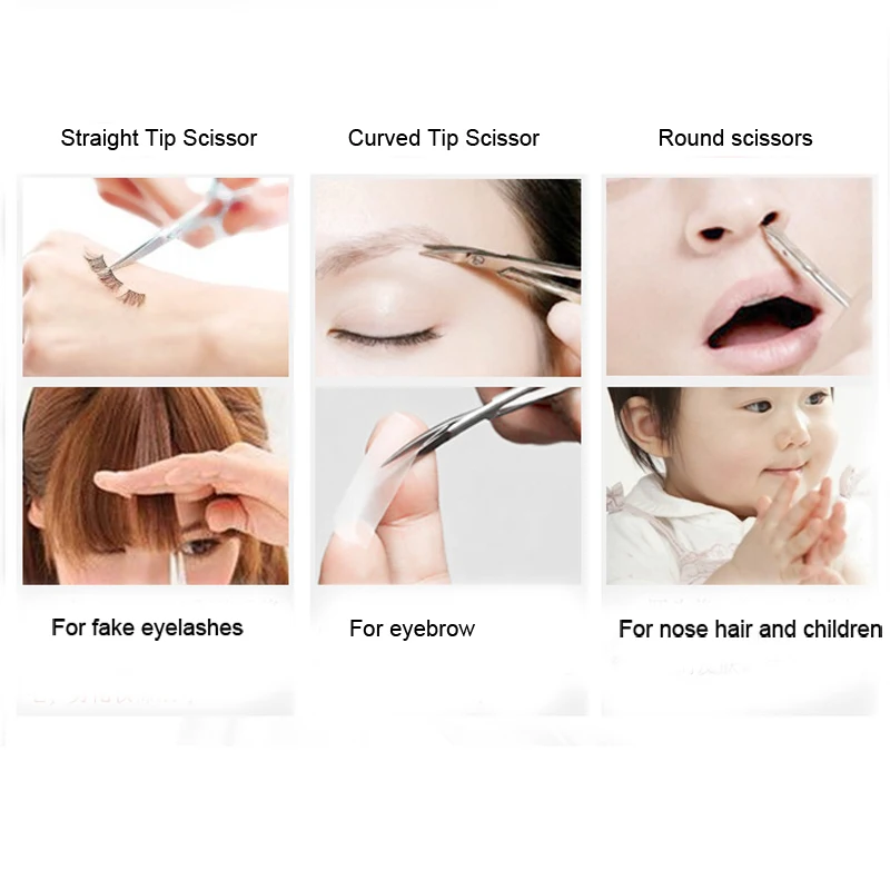 Нержавеющей Brow Shaping Ножницы составляют Ножницы Изогнутые Брови Ножницы Портативный косметический Инструменты ножницы для кутикулы