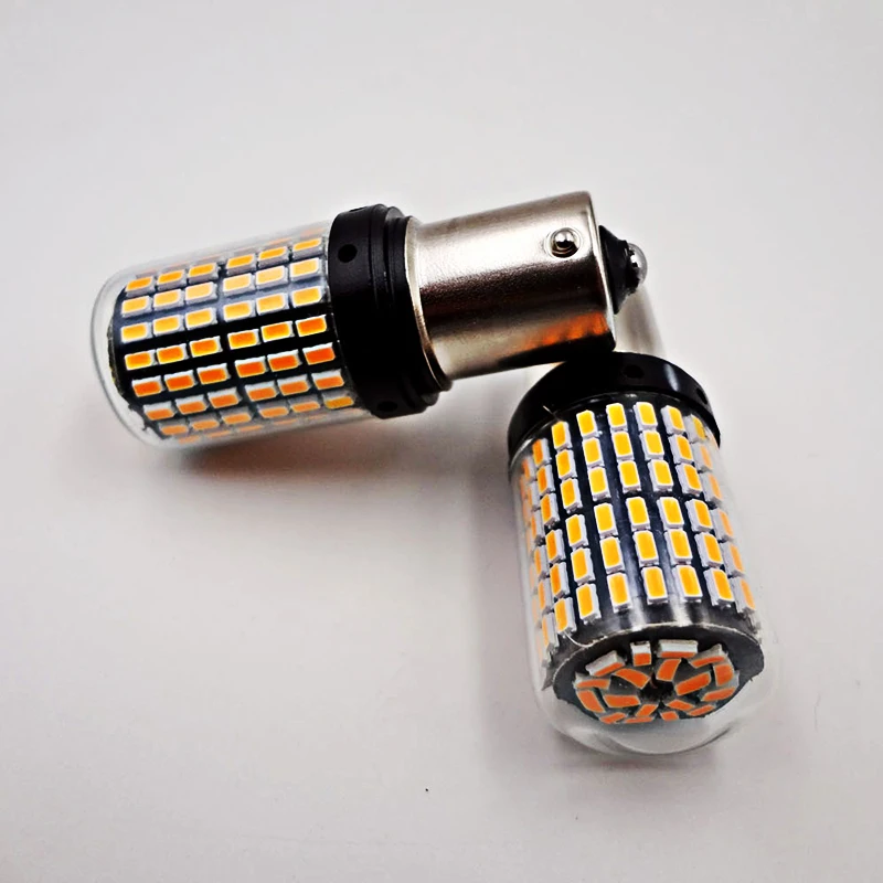 2 шт. Автомобильные светодиодные лампы S25 1156 BA15S 1157 BAY15D P21/5W super 144 SMD canbus 12 В 24
