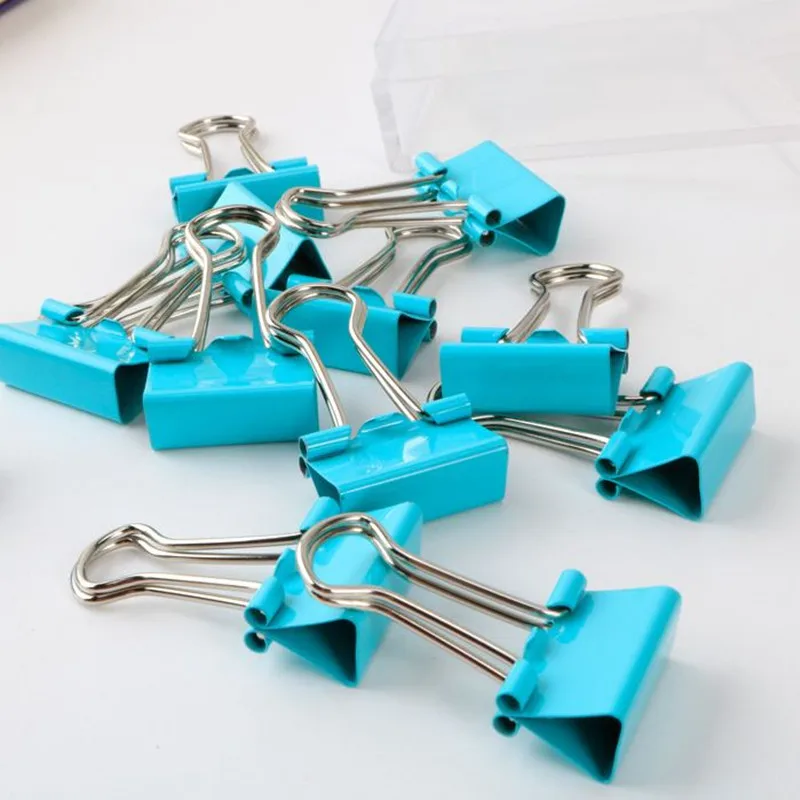 Coloffice 12PCS/Box Retro Solid Color Rose Gold Metal Binder Clips Notes Letter Creative Paper Clip Memo Holder Office Student | Канцтовары