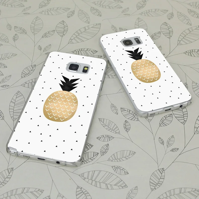 C4033 Golden Pineapple Transparent Hard PC Case Cover For Samsung Galaxy S 3 4 5 6 7 Mini Edge Plus Note 9 |
