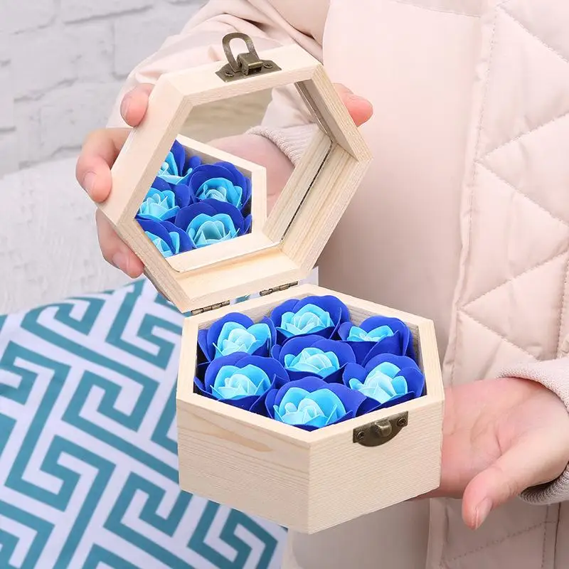 6 шт сердце Ароматическая ванна тело лепесток роза цветок мыло свадебное