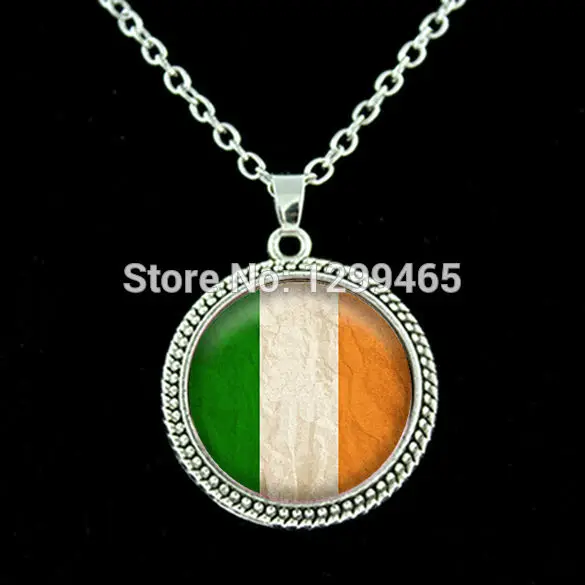 Handcrafted Fine Jewelry,Irish Flag lass Dome Pendant , Vintage Choker  Ireland Bijuterias on Aliexpress chain necklace N 032