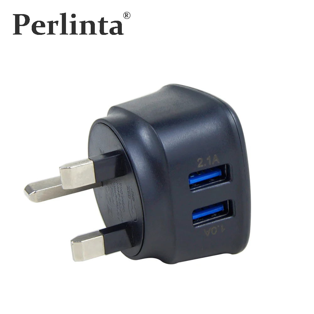 Вилка Великобритании съемная 2 USB 5V 2.1A портативное Сетевое зарядное устройство