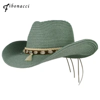 fibonacci hats for women new fashion summer cowboy sun hat tassel panama straw cap for men women beach hats