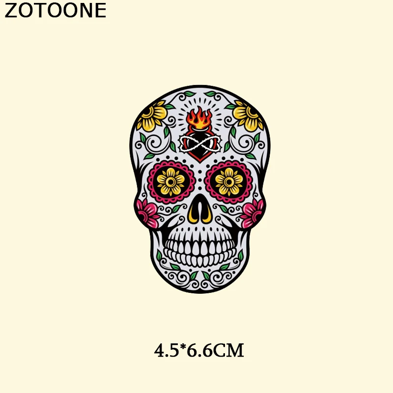27 ZOTOONE Прохладный Череп патч для украшения одежды теплопередача железа Патчи DIY Полосы Пользовательские патч наклейки аппликация на футболку E - Цвет: 27