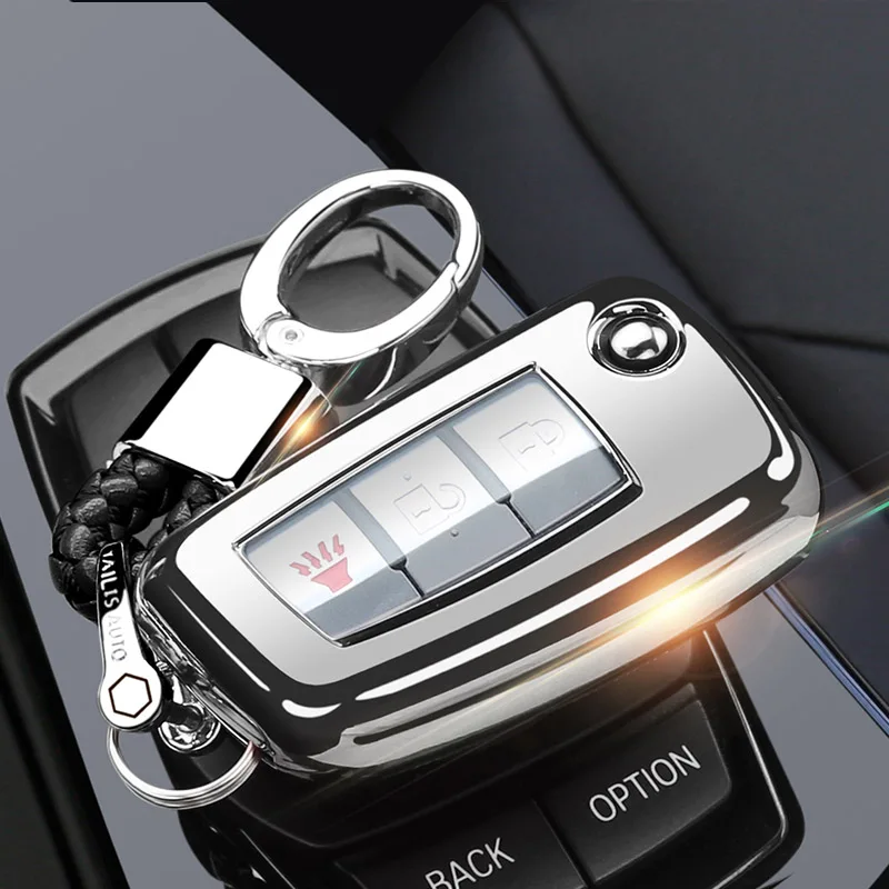 silver with buckle Автомобильные аксессуары, брелок в виде ракушки крышка чехол для Nissan X-Trail Juke Qashqai Micra Pulsar складной ключ чехол - Название цвета: silver with buckle